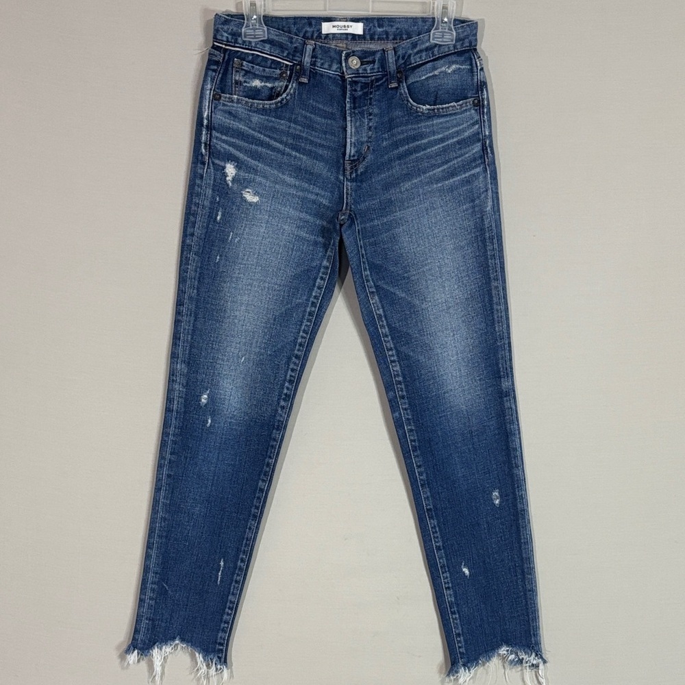 MOUSSY Vintage Li Howa Jeans 26 Made Japan Raw Hem Distressed